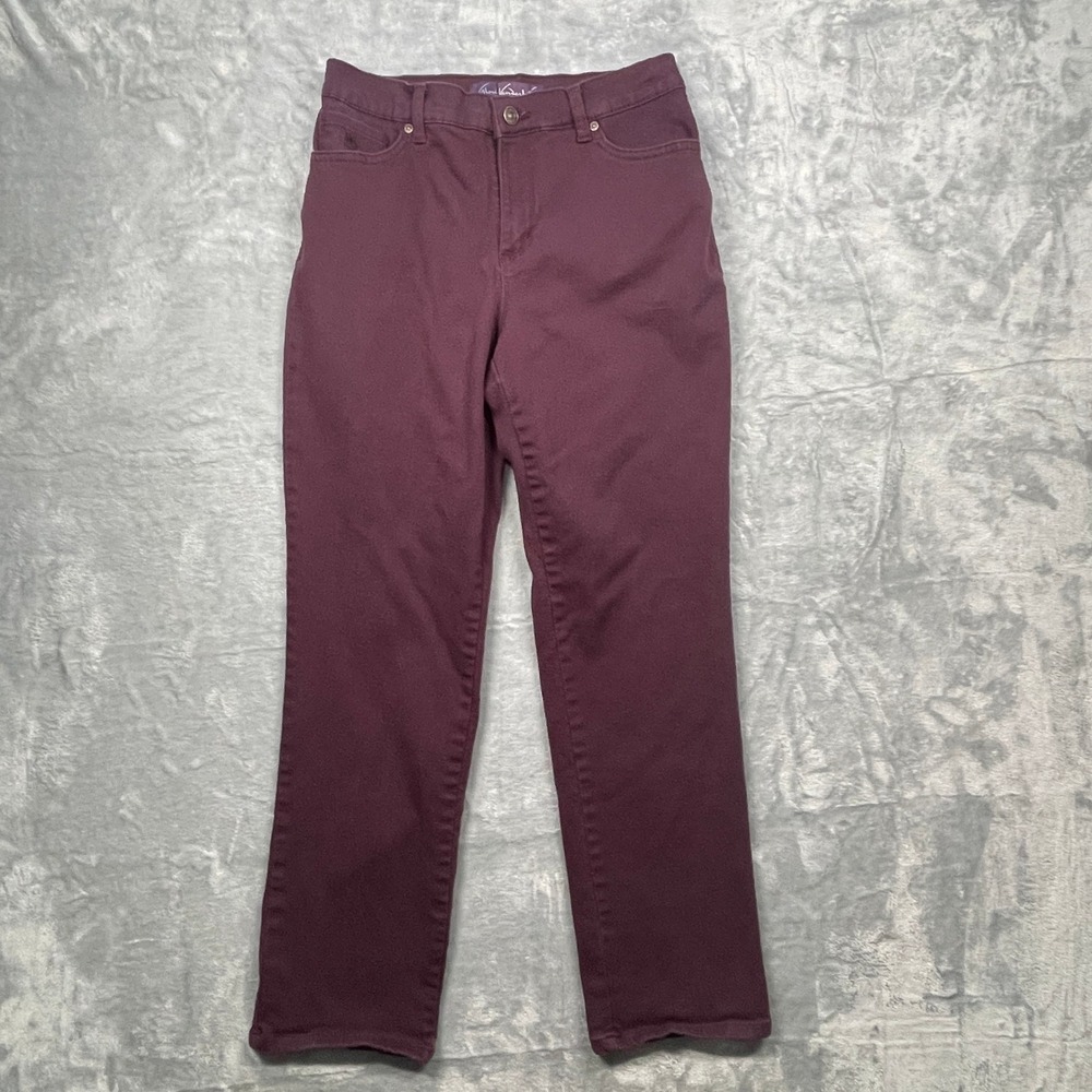 Gloria‎ Vanderbilt Amanda Burgundy Stretch Pants Womens Size 6 Short